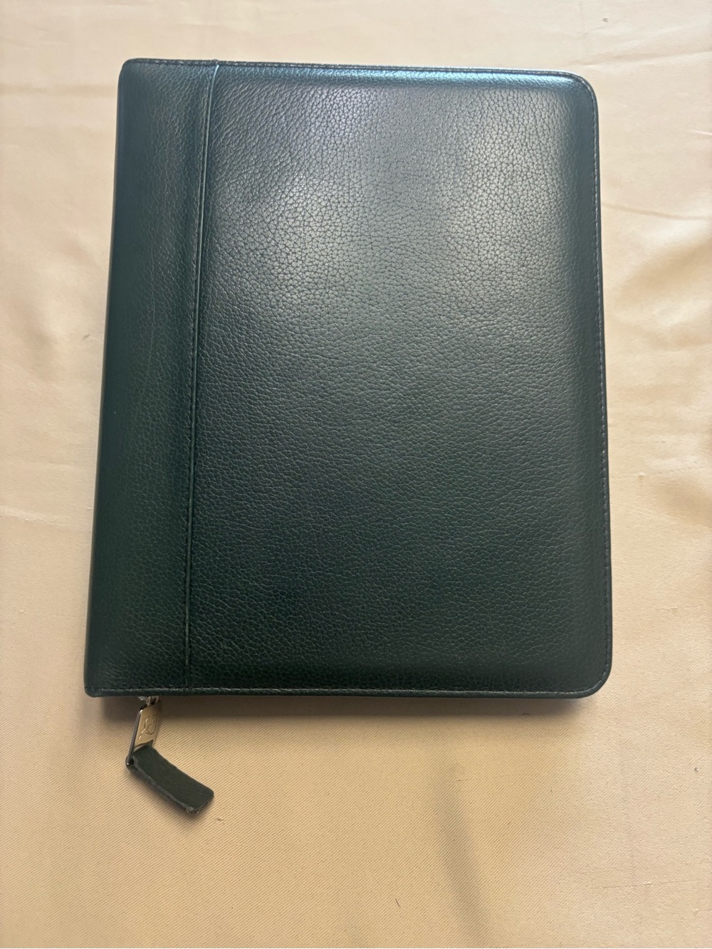 Franklin Quest Covey Classic Zip Planner GREEN Top Grain Verona Leather 7 Ring